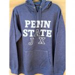 fleece hoodie in blue with penn state jax logo